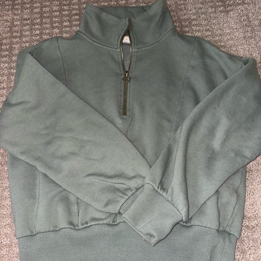 Green Quarter-Zip Pullover